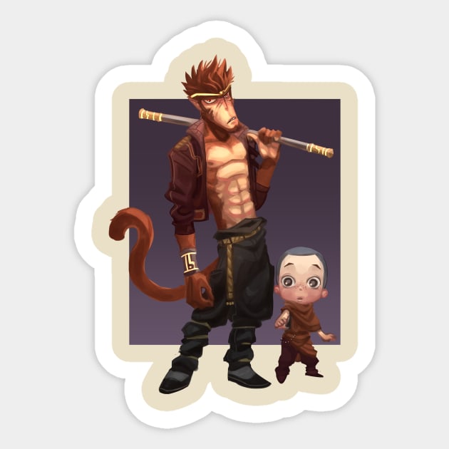 Monkey King cyberpunk Sticker by 	 FatharaniYasmin